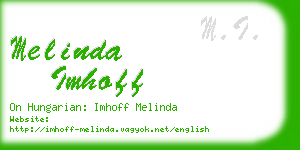 melinda imhoff business card